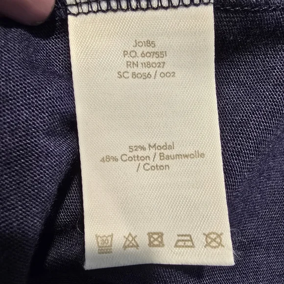 Boden Women's Melinda Jersey Cotton Blend Navy Blue Gold Polka Dot Dress 10 - Picture 7 of 7